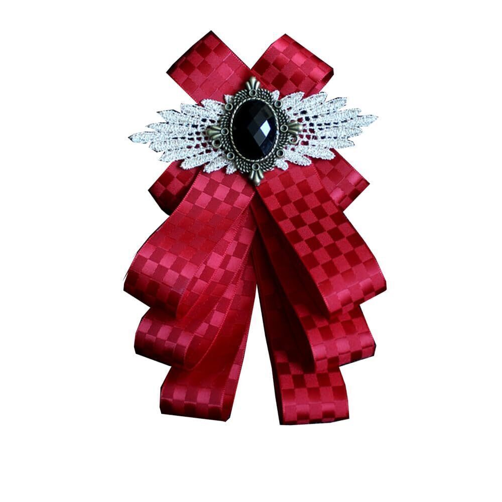 7822 Suit Collar Brooch Dress Suit Bow Tie Gentleman Multi-Layer Tie Red